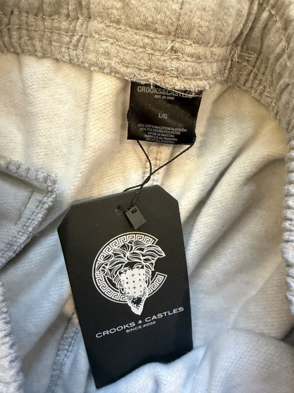 Crooks & Castles Light Gray Sweatpants L NWT